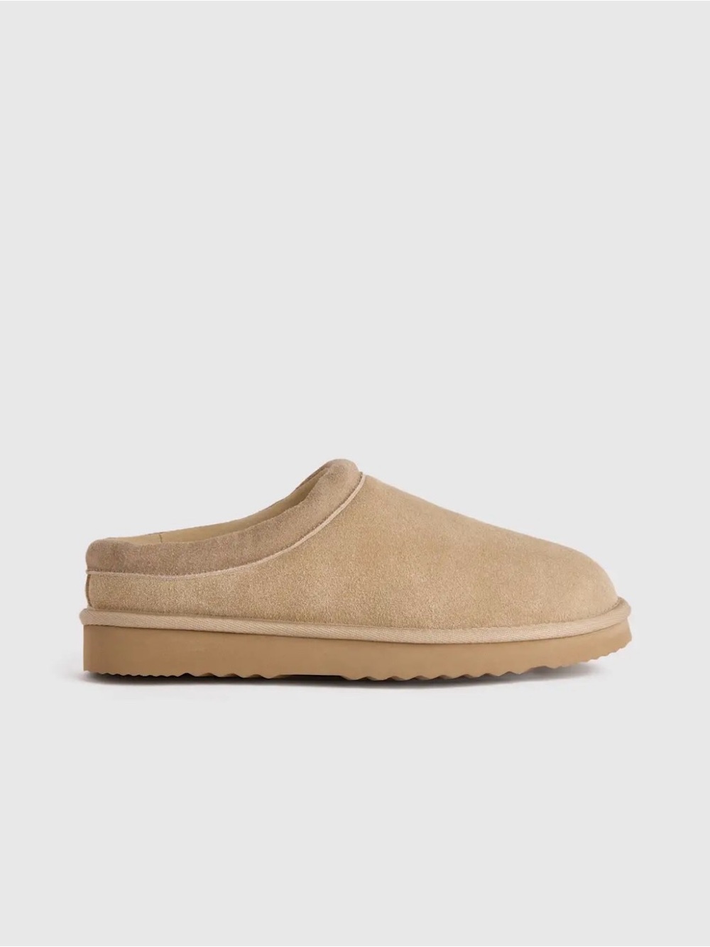 Quince Women's Suede Shearling-Lined Slip-On Mules - Light Sand - Picture 2 of 5